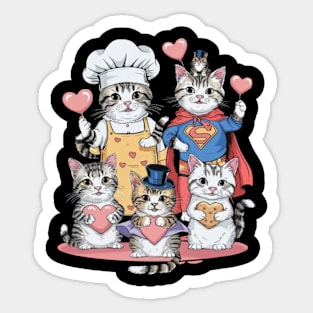 Cats Love Funny Cat lovers shirt Sticker